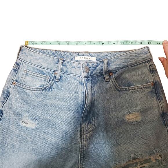 PacSun Eco Light Blue Distressed Mom Jeans Women's Size 26 Light Wash - Picture 15 of 16